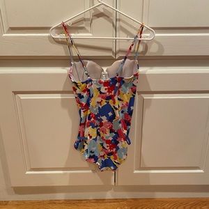 multi color one piece bathing suit